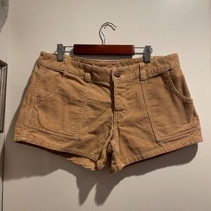 Birdwell Beach Britches Brown/Beige Corduroy Short Shorts Made in USA Womens 6